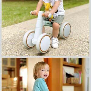 White and Tan Kids Balance Bike